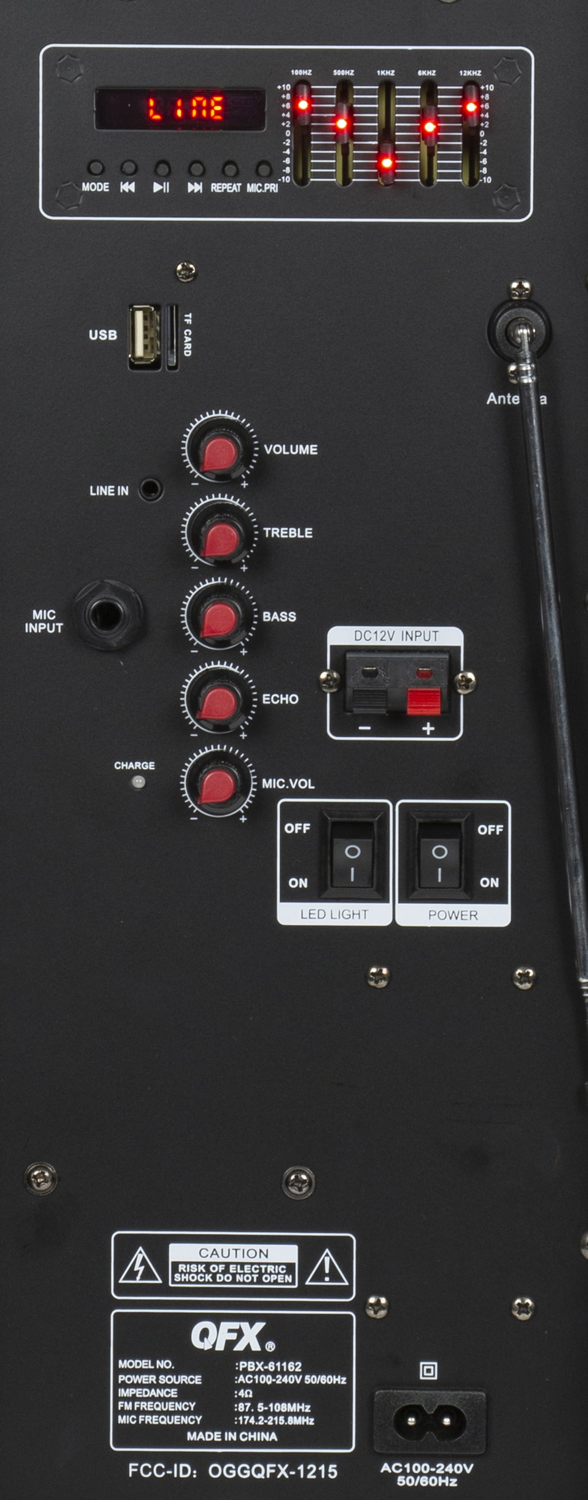 qfx 15 portable bluetooth party speaker