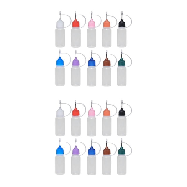 Frasco cuentagotas Billuyoard 10ml de plástico con punta de goteo para líquidos color aleatorio 2piezas
