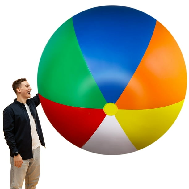 Pelota de playa inflable gigante Glimin, 180 cm, color arcoíris