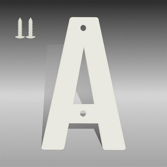 3" 4" 5" 6" 8" White Metal Letters, Modern House Numbers for Outside, White Door Mailbox Numbers, Metal House Address Letter and Number for Office Apartment Outside (4 Inch A)