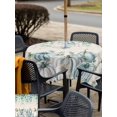 thumbnail image 4 of Outdoor Tablecloth with Umbrella Hole and Zipper, Teal Grey Pumpkin Fall Square Table Cloth 60x60 Inch Waterproof Tablecloth, Thanksgiving Eucalyptus Leaves Picnic Table Cover for Patio Camping, 4 of 7