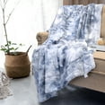thumbnail image 5 of Home Soft Things Tie Dyed Double Sided Fauxfur Throw Blue, 5 of 6