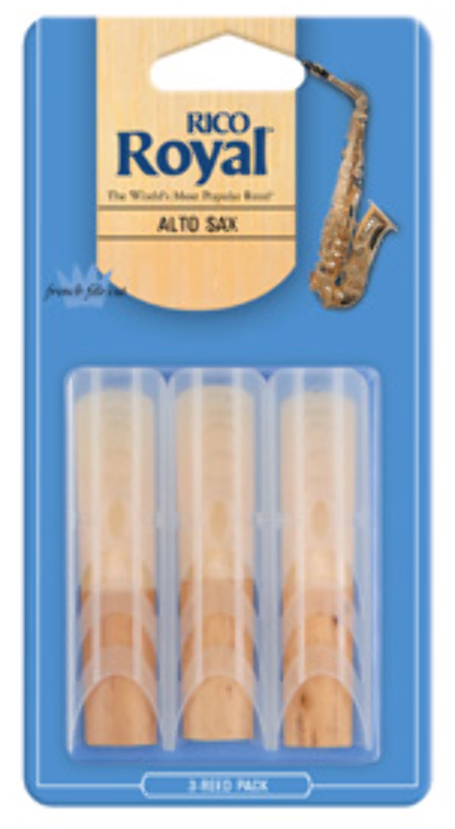 Royal by D'Addario Alto Sax Reeds, Strength 2, 3-pack