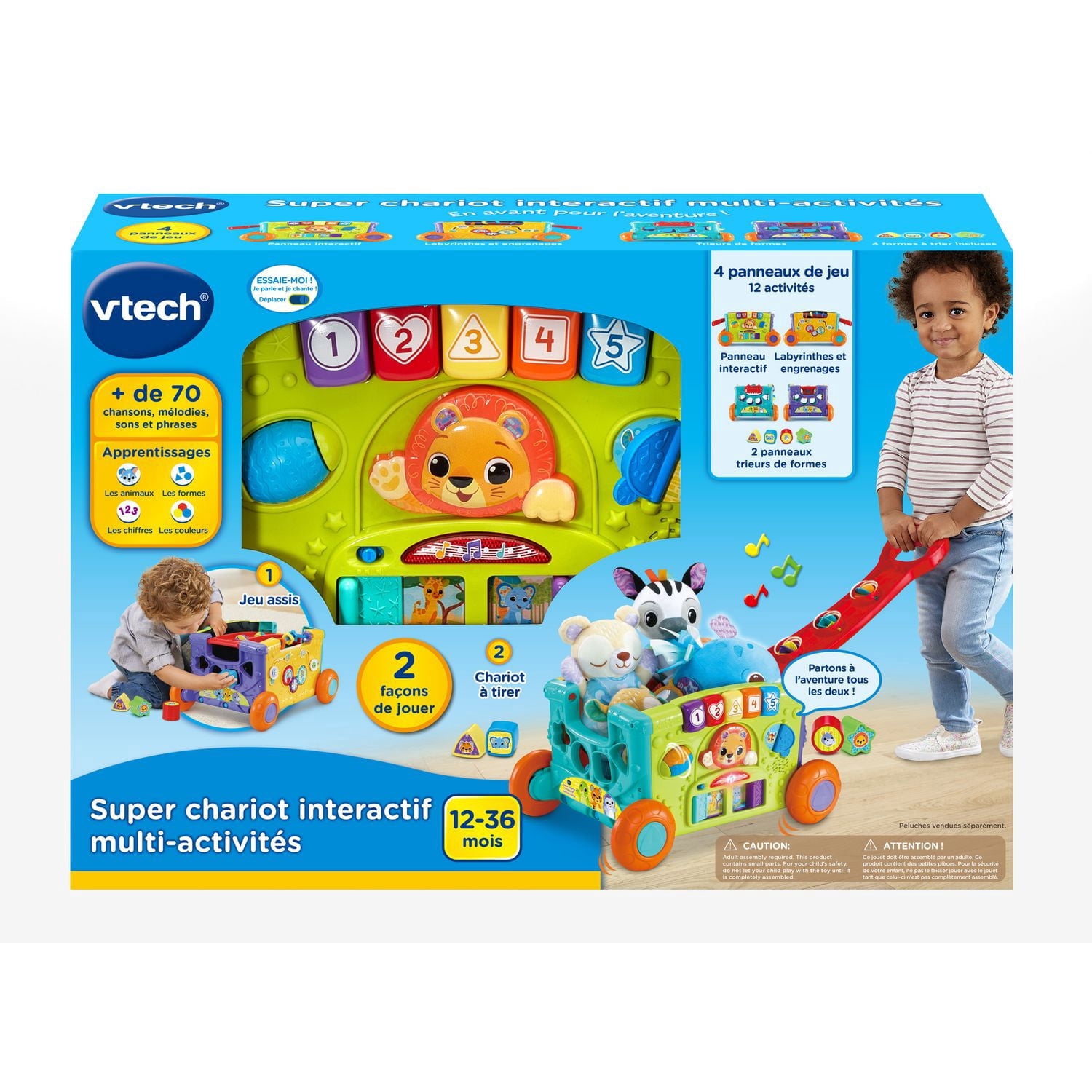 VTech Super chariot interactif multi-activités - 4 faces de jeu - Jouets pour bébés et tout-petits- Version française
