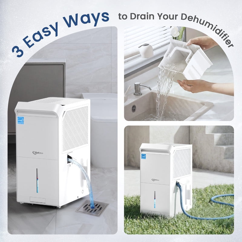 140 pt. 7000 sq. ft. Energy Star Dehumidifier for Basement in White with Drain Hose