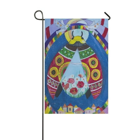 MYPOP Unique Art Painting Ladybird Long Garden Flag Banner 12 x 18 inch