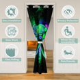 thumbnail image 2 of Gamer Door Curtain 59" W X 80" L Game Consoles Blackout Curtain Gamer Space Glow Geometric Bedroom Decor Universe Galaxy Room Decor Green Privacy Darkening Doorway Curtain, 2 of 5