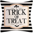 thumbnail image 5 of Juego de 4 fundas de almohada con decoraciones de Halloween, fundas de almohada decorativas con diseño de truco o trato de Happy Halloween, 18.0 x 18.0 in, 5 of 5