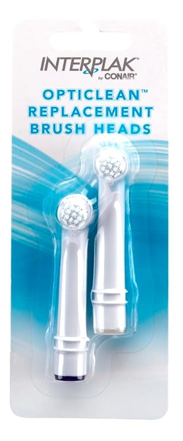 Conair Interplak by Conair OptiClean Replacement Power Plaque Remover Brush Heads - 2-Pack