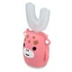 thumbnail image 5 of Cepillo de dientes eléctrico para niños con forma de U, color rosa, con dibujos animados, 360°, para toda la boca, limpieza dental, tamaño grande, 5 of 14