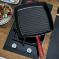 thumbnail image 2 of Staub Cast Iron 12-inch Square Grill Pan - Cherry, 2 of 7