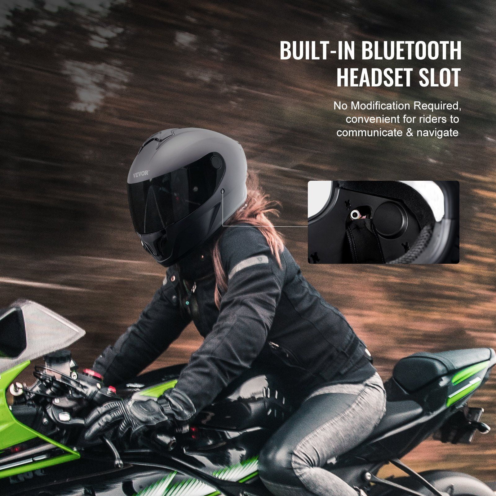 Motorcycle Helmet Full Face Adult Motocross Dirt Bike Helmet with Tinted Clear Dual Visor Detachable Liner DOT Approved Matte Black M
