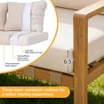 thumbnail image 5 of 4-Piece L-Shaped Outdoor Patio Furniture Set, All-Aluminum Corner Sectional Sofa with Wood Grain Finish, Cushioned Seating & Plastic Wood Coffee Table, for Backyard & Balcony, 5 of 8