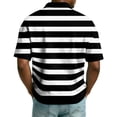 thumbnail image 5 of Mens Polo Shirts Casual Quarter Zipper Striped Golf Shirt Lightweight Short Sleeve T Shirt Classic Business Collared Pullover Tops OIOLOYJM Black 3XL, 5 of 9