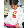 thumbnail image 2 of Girl On Apple Hoodie Juniors -Image by Shutterstock,  Medium, 2 of 4