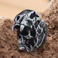thumbnail image 4 of Gothic 14K White Gold Skull Ring For Men Punk Hip Hop Lndia Jaguar Warrior Skull Men Ring Biker Fashion Jewelry Gift, 4 of 9