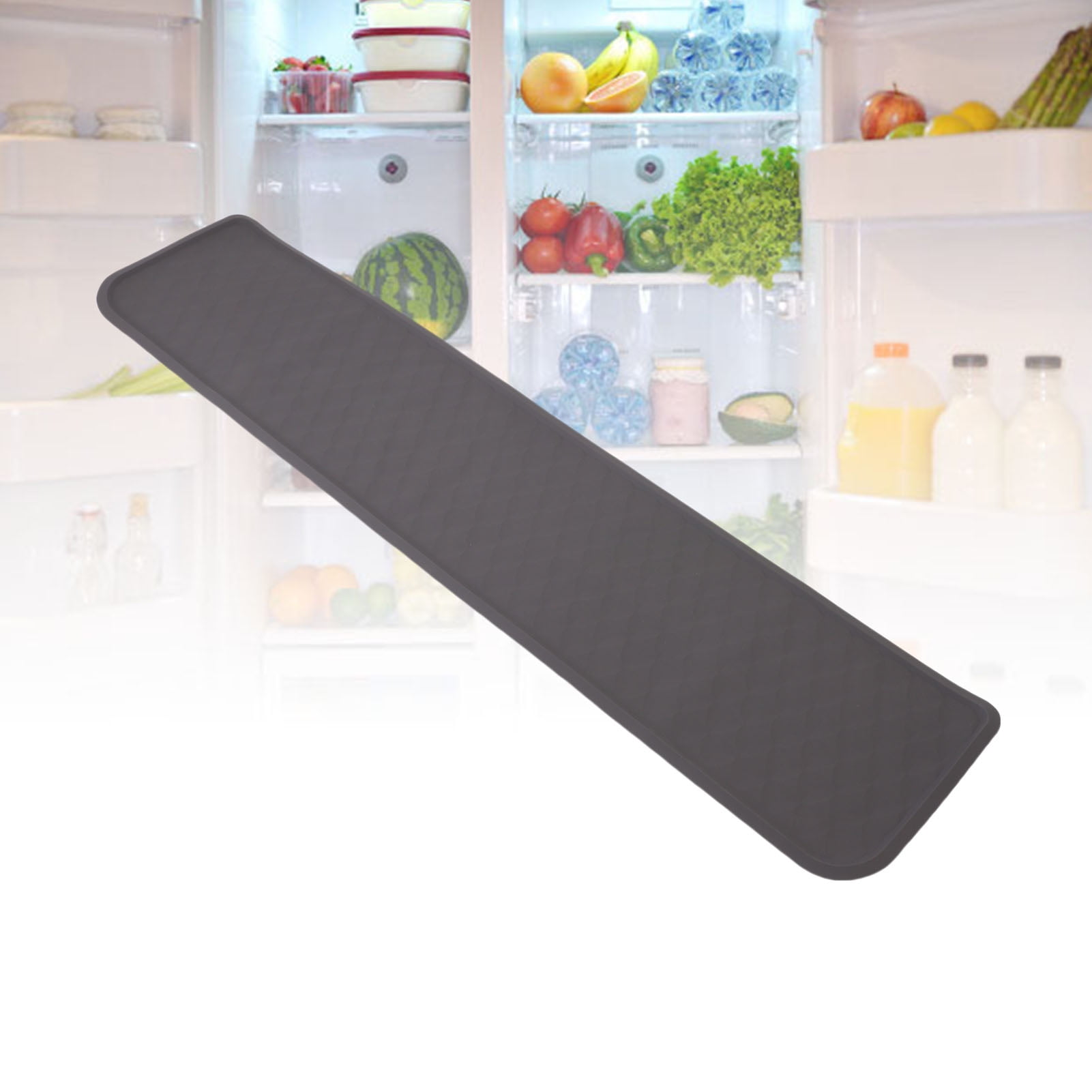 Under Refrigerator Drip Tray, Raised Edge Refrigerator Spill Mat Silicone Anti Slip Floor Protector  For Washing Cabinet