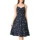 thumbnail image 2 of Vestido midi ajustable con tirantes de flores para mujer Inspire Chic XL azul marino, 2 of 8