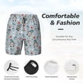 thumbnail image 2 of Kdxio Winter Gnome And Snowman Print Men's Swim Trunks with Compression Liner 7 Inch Inseam Quick Dry Swim Shorts, 2 of 5