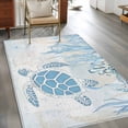 thumbnail image 2 of Area Rugs 2.7'x5', Blue Turtle Coastal Carpet for Living Room Bedroom Dining Room, Coral Summer Beach Nautical Ocean Blue Throw Kitchen Rugs Non Slip Washable Rectangle Indoor Outdoor Rugs, 2 of 8