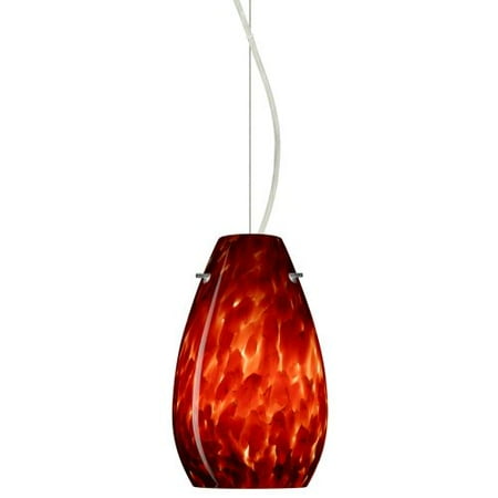 Besa Lighting 1KX-412641-LED Pera 1 Light LED Cable-Hung Pendant with Garnet Gla