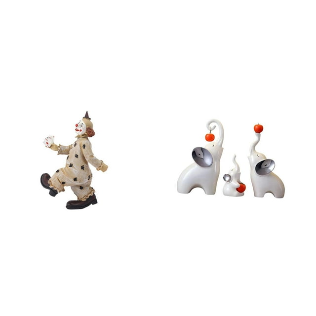 Colección de esculturas de figuras de elefantes payasos para centro de mesa, vitrina, comedor, sala de estar, dormitorio, decoración, regalo, estatuil