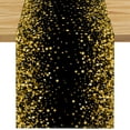 thumbnail image 2 of Linen Black and Gold Star Table Runner Prom Decorations Happy New Year 20s Party Birthday Party Baby Shower Decorations and Supplies Modern Wedding Table Runners 13.8x71 Inch, 2 of 6