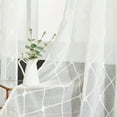 thumbnail image 6 of Topfinel White Sheer Curtains 90 inch Long Geometric White Embroidered Diamond Grommet Window Curtains for Living Room Bedroom,Tulle Window Drapes, Light Weight Soft Boho Curtains,54x90 inch,2 Panels, 6 of 7