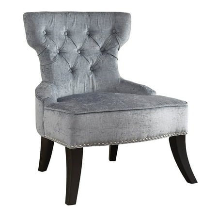 Avenue Six Colton Vintage Style Button Tufted Velvet Chair with Nailhead Detail