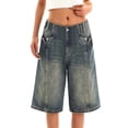 thumbnail image 5 of WILLBEST Jeans Mujer Pantalones Cortos Vaqueros de Corte Relajado para Mujer, Casuales, Cómodos, de Cinco Puntos, para Uso Diario, Versátiles para Todas Las Estaciones, de Fácil Cuidado. Grande, 5 of 5