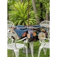 thumbnail image 2 of Boho Pink Flower Outdoor Tablecloth - 60 Inch Round Dining Table Cover, Spring Watercolor Country Floral Plant Waterproof Outdoor Table Cloth with Umbrella Hole & Zipper for Picnic/Patio/Party, 2 of 7