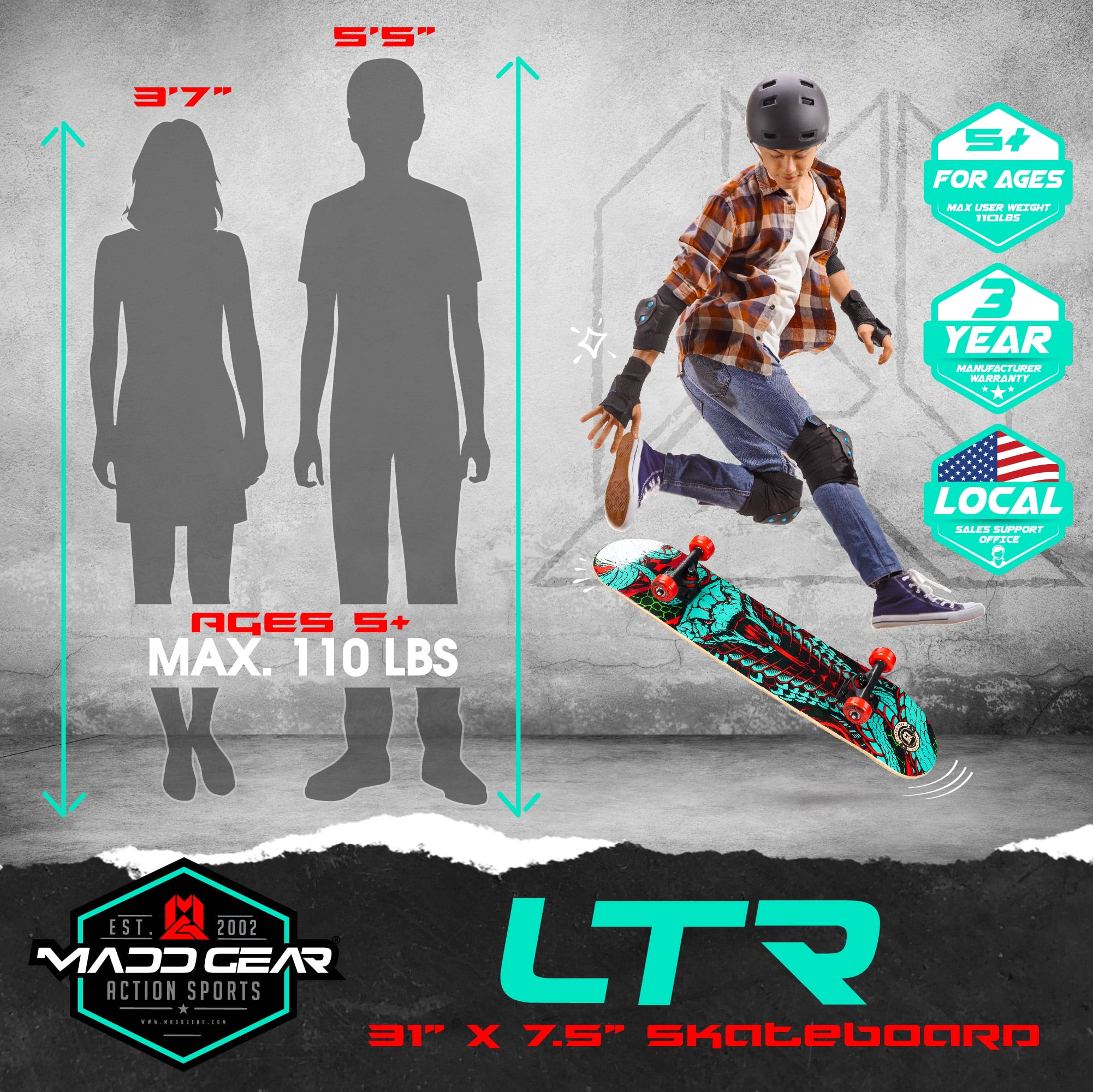 Skateboard Schedel Grijs Oranje Skateboards 31x8 inch 7 Layer Maple Dubbele Kick Deck Trick Longboard Jongen Skate Board Volwassen Skateboarden Beginner Lange Board Meisje Kids Skateboard