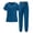 AB02-Dark Blue, variant on Scrub Sets For Woman 2026 Essential Jogger Scrub Set Nursing Uniform Stretch V-Neck Top & Drawstring Cargo Pants Purple S