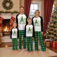 thumbnail image 3 of Nibbcoa Family Matching Pajamas Set, Christmas Tree Letter Print Round Neck Plaid Long, 3 of 7