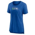 thumbnail image 2 of Women's Heather Royal Seattle Seahawks Throwback Team Logo Tri-Blend T-Shirt, 2 of 3