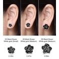 thumbnail image 3 of AllenCOCO 18K Gold White Gold Plated Black Rose Flower Stud Earrings for Women Girl Black/L,Graduation Gifts, 3 of 5