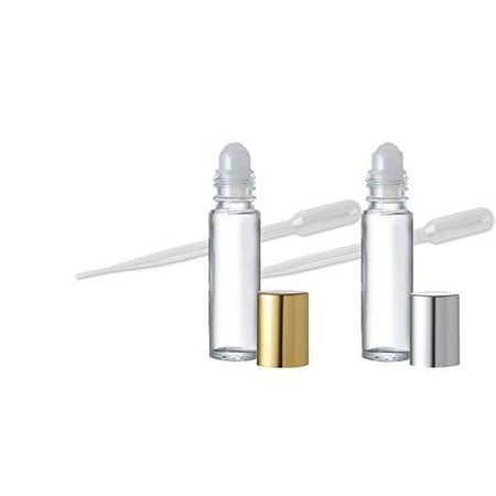 Metal Perfume Bottle - 2 - Refillable Roll On Perfume Bottles Purse or Travel Size.