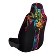 thumbnail image 2 of Wukai Neon Psychedelic Giraffe Full Set Car Seat Covers with Soft Padding Universal Auto Front Seats Protector and Cushion Mat, 2 of 5