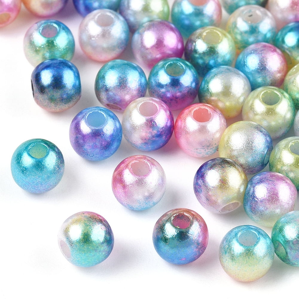 500 g Acrylic Imitation Pearl Beads Round Colorful 6mm Hole: 1.5mm about 4800pcs/500g