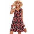 thumbnail image 3 of MOYIKO Summer Dresses for Women Casual V Neck Sleeveless Sundresses Floral Beach Vacation Tank Short Dress with Pockets, 3 of 7