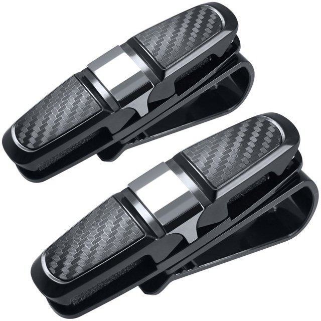 Soporte para gafas para visera de coche, paquete de 2, soporte para gafas de sol, soporte para gafas de sol para coche, clip de doble extremo