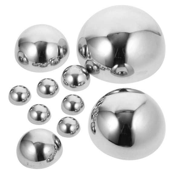 Pawsdot 10pcs Metal Garden Spheres Stainless Steel Half Gazing Ball Mirror Polished Family Pond