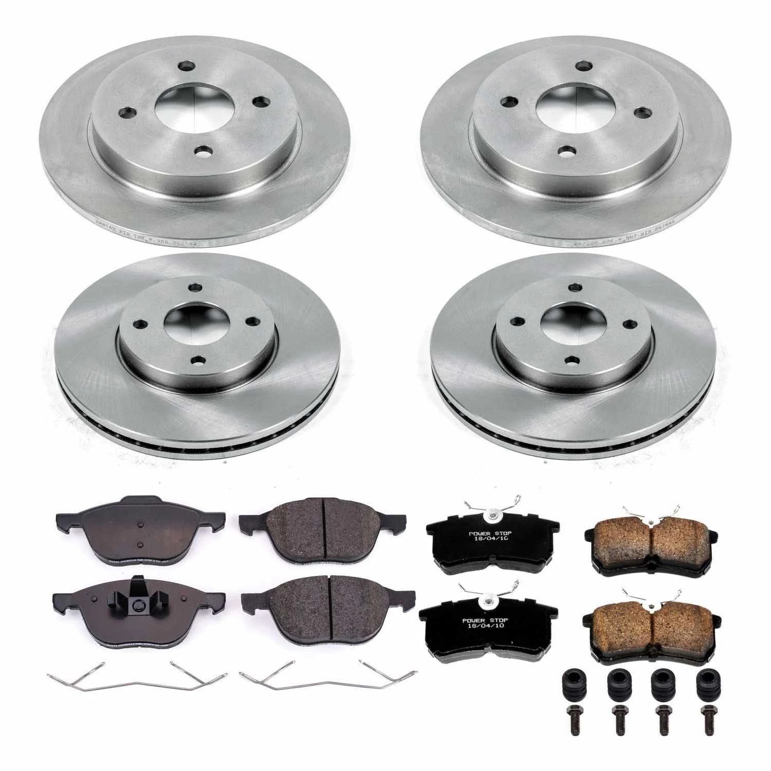 Power Stop Front and Rear Stock Replacement Brake Pad and Rotor Kit KOE1378