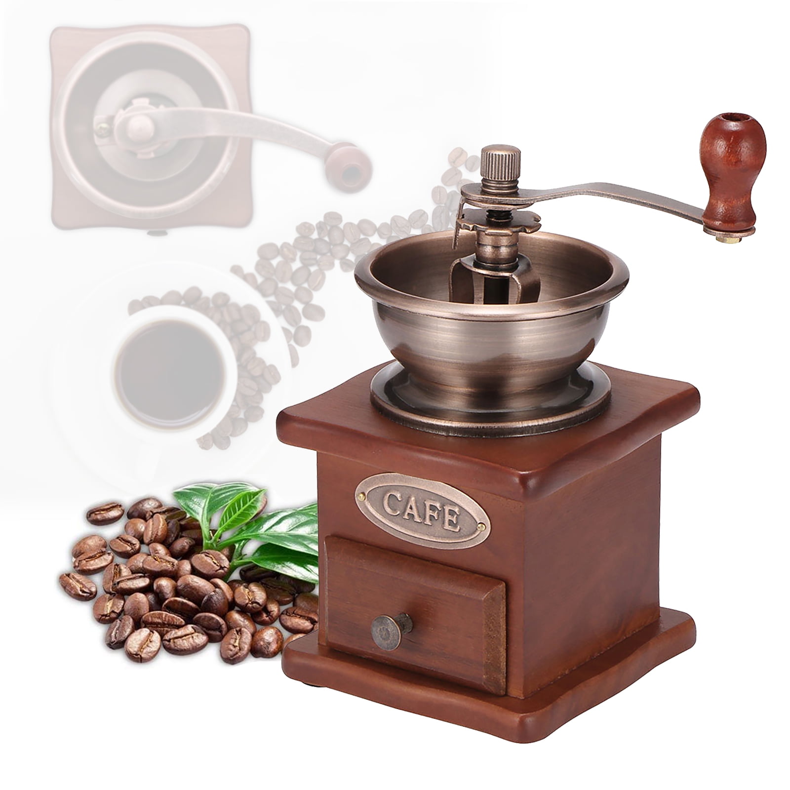 French Press Manual Coffee Grinder Bonus Brush Elegantly Boxed Or Gifting  Or Personal Use Portable With Classic Wooden Aesthetics And Original Design  Perfect For Coffee Lovers Suitable For Various Occasion Season 
