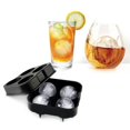 thumbnail image 3 of Bandeja De Almacenamiento Molde para hacer bolas de cubitos de hielo para cóctel de whisky, molde de silicona para 4 esferas grandes Wdftyju Libre de BPA, 3 of 9