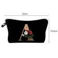 thumbnail image 5 of shenmeida 3D Digital Printing Letter Flower Pattern Cosmetic Pouch Letter Makeup Bag Toiletry Bag Printing Portable Cute Makeup Pouch for Women Girls Vacations, 5 of 8