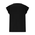 thumbnail image 4 of Olyvenn Fashion Womens Summer Tops Dressy Casual Cap Sleeve T Shirts for Women V Neck Ruched Tops Basic Tank Fashion Trendy Black L, 4 of 5