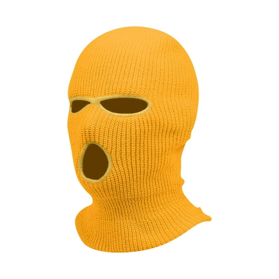 dgysar 3-Hole Ski Mask Full Face Woolen Knitted Hat Warm Outdoor Cycling Mask Windproof Balaclava Candy Colored Unisex Beanie Winter Knitted Soft Warm Hat For Men/Women Gold