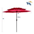 thumbnail image 3 of 9Ft 3 Tier Patio Umbrella,Outdoor Umbrella with Crank & Tilt,Market Umbrella with Wind Vents,Water Resistant,UV Protection 40+,Canopy Umbrella for Patio/Garden/Pool/Table, 3 of 6