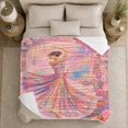 thumbnail image 5 of Ballet Dancer Fantasy Floral Illustration, Festive Holiday Scene, Warm Flannel Blanket for Sunroom and Reading Nook, Art Lovers Valentine's Day Gift, Fantasy Home Decor, 5 of 9